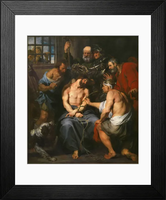 Framed Print : Christ Crowned with Thorns. Artist: Dyck, Sir Anthony van (1599-1641) Framed Print : Christ Crowned with Thorns. Artist: Dyck, Sir Anthony van (1599-1641)