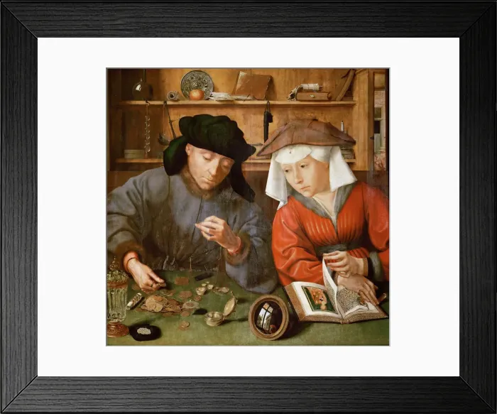 Framed Print : The Moneylender and his Wife. Artist: Massys, Quentin (1466?1530) Framed Print : The Moneylender and his Wife. Artist: Massys, Quentin (1466?1530)