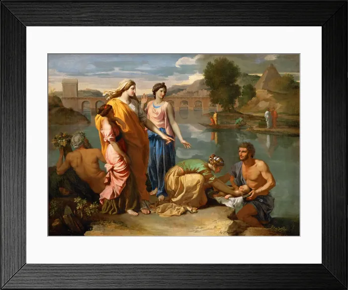 Framed Print : Moses Saved from the Water. Artist: Poussin, Nicolas (1594-1665) Framed Print : Moses Saved from the Water. Artist: Poussin, Nicolas (1594-1665)