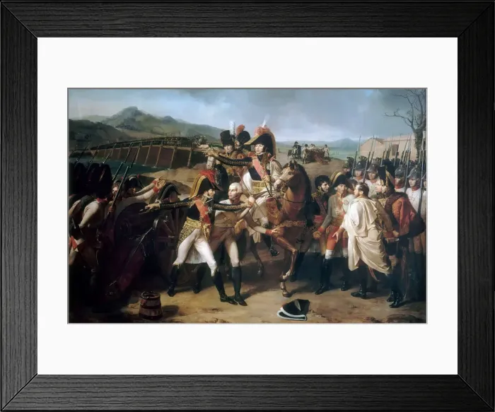 Framed Print : Surprise at the bridge over the Danube on 13 November 1805. Artist: Lethiere, Guillaume Guillon (1760-1832) Framed Print : Surprise at the bridge over the Danube on 13 November 1805. Artist: Lethiere, Guillaume Guillon (1760-1832)