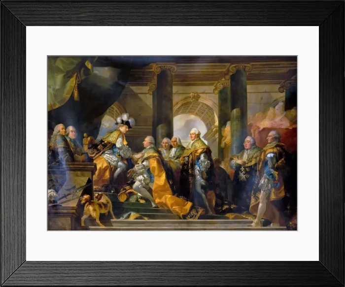 Framed Print : Louis XVI received at Reims the homage of the Knights of the Holy Spirit, 13 June 1775. Artist: Doyen, Gabriel Francois (1726-1806) Framed Print : Louis XVI received at Reims the homage of the Knights of the Holy Spirit, 13 June 1775. Artist: Doyen, Gabriel Francois (1726-1806)