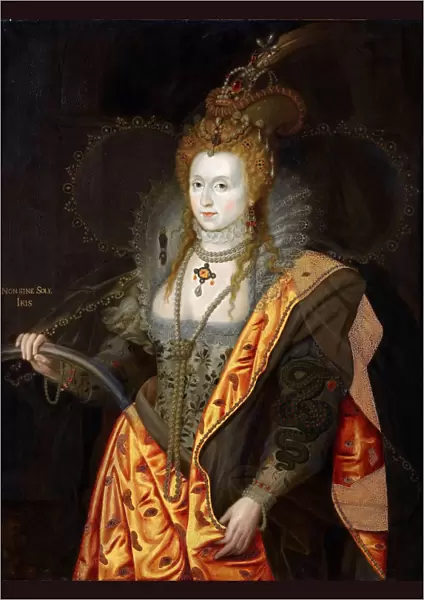 Portrait of Elizabeth I of England (1533-1603), in ballet costume as Iris (Rainbow Portrait). Artist: Healy, George Peter Alexander (1813-1894)