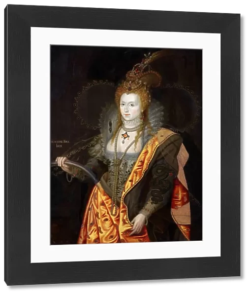 Portrait of Elizabeth I of England (1533-1603), in ballet costume as Iris (Rainbow Portrait). Artist: Healy, George Peter Alexander (1813-1894)