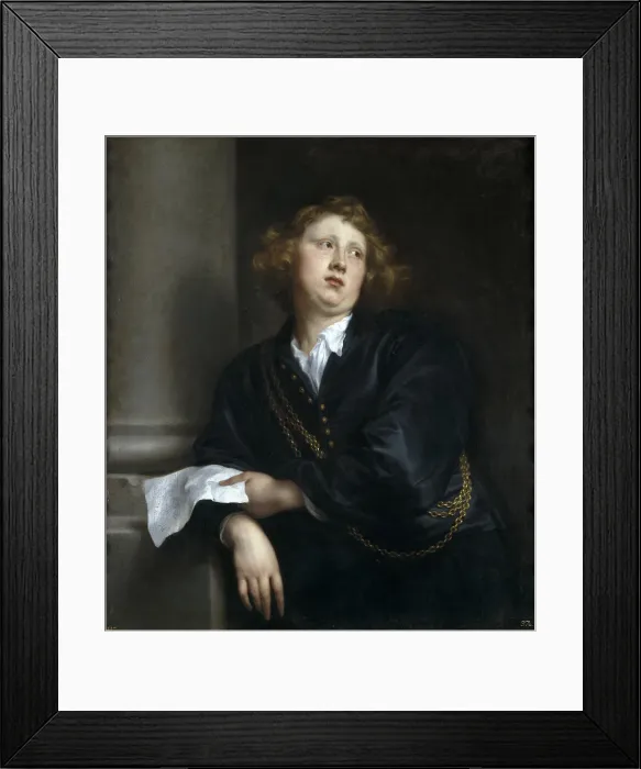Framed Print : Portrait of the Composer and Organist Henricus Liberti (1610-1669). Artist: Dyck, Sir Anthony van (1599-1641) Framed Print : Portrait of the Composer and Organist Henricus Liberti (1610-1669). Artist: Dyck, Sir Anthony van (1599-1641)