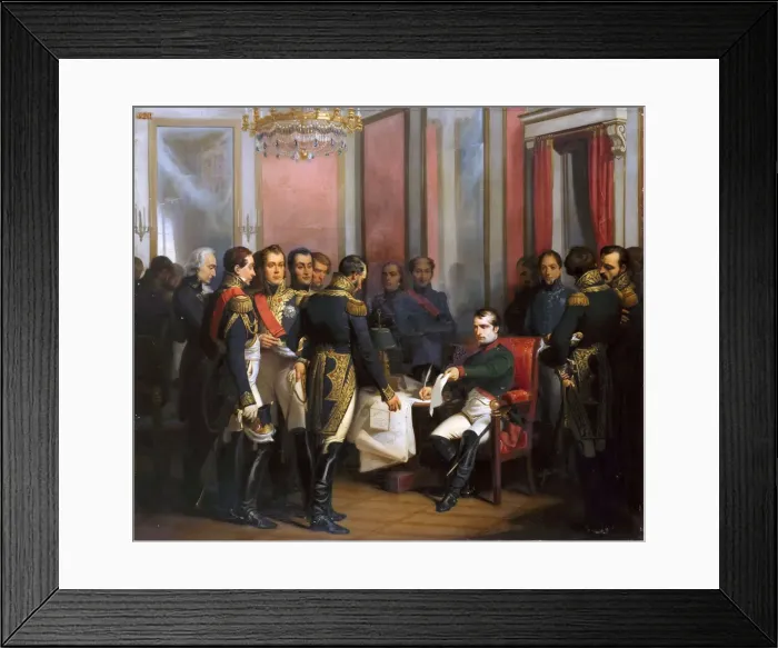 Framed Print : The Abdication of Napoleon at Fontainebleau on 11 April 1814. Artist: Bouchot, Francois (1800-1842) Framed Print : The Abdication of Napoleon at Fontainebleau on 11 April 1814. Artist: Bouchot, Francois (1800-1842)
