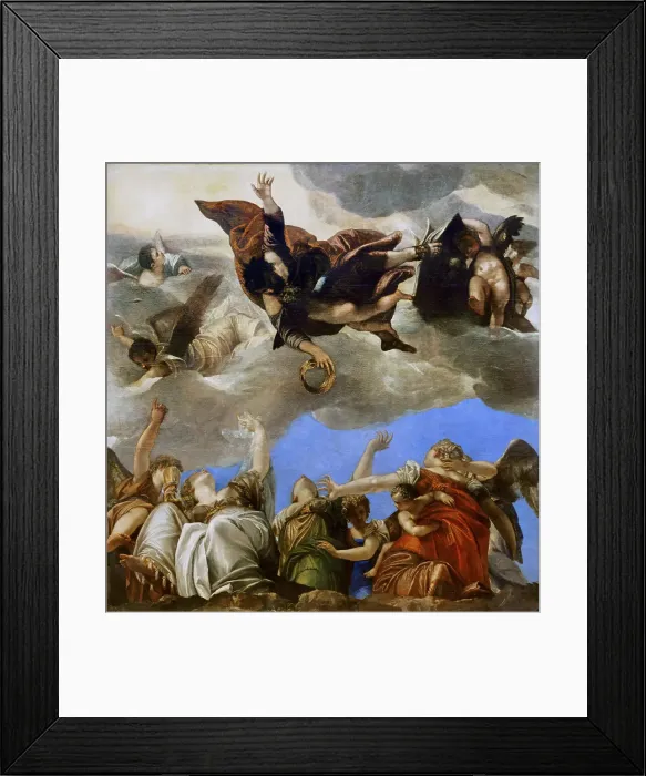 Framed Print : Saint Mark rewarding the theological virtues. Artist: Veronese, Paolo (1528-1588) Framed Print : Saint Mark rewarding the theological virtues. Artist: Veronese, Paolo (1528-1588)