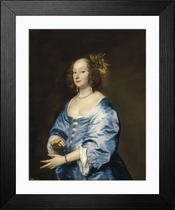 Framed Print : Portrait of Mary (nee Ruthven), Lady van Dyck. Artist: Dyck, Sir Anthony van (1599-1641) Framed Print : Portrait of Mary (nee Ruthven), Lady van Dyck. Artist: Dyck, Sir Anthony van (1599-1641)
