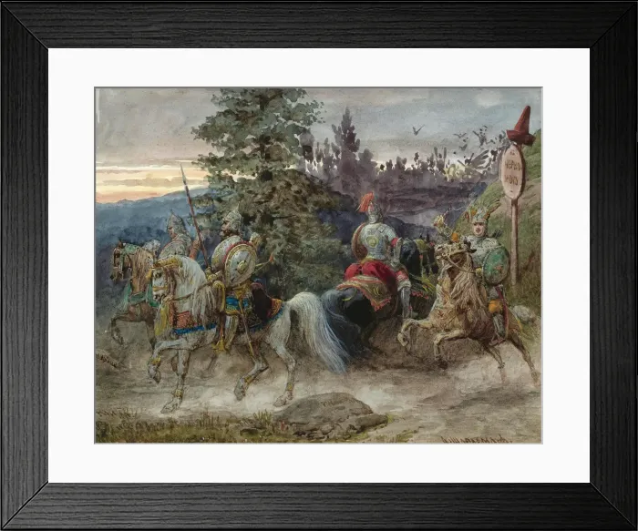 Framed Print : The Road to Chernomor. Illustration to the poem Ruslan and Lyudmila by A. Pushkin. Artist: Charlemagne, Adolf (1826-1901) Framed Print : The Road to Chernomor. Illustration to the poem Ruslan and Lyudmila by A. Pushkin. Artist: Charlemagne, Adolf (1826-1901)