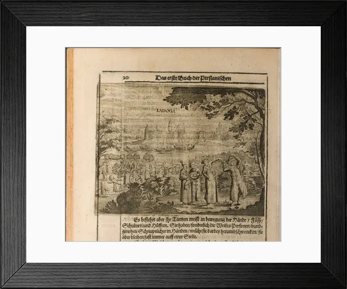 Framed Print : The fortress of Staraya Ladoga (Illustration from Travels to the Great Duke of Muscovy and the King Artist: Rothgiesser, Christian Lorenzen (?-1659)