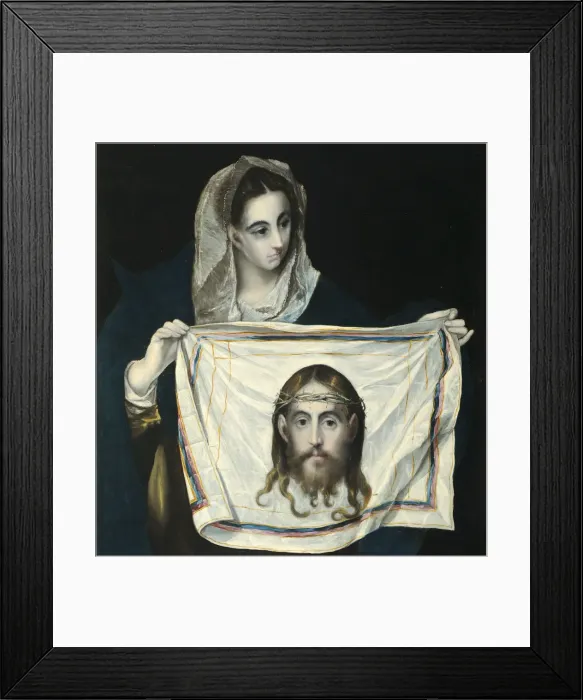 Framed Print : Saint Veronica. Artist: El Greco, Dominico (1541-1614)