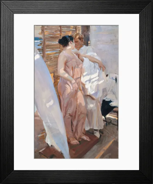 Framed Print : The Pink Robe. After the Bath. Artist: Sorolla y Bastida, Joaquin (1863-1923) Framed Print : The Pink Robe. After the Bath. Artist: Sorolla y Bastida, Joaquin (1863-1923)
