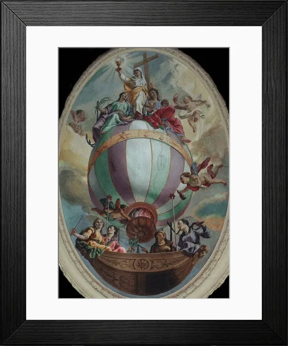 Framed Print : Virtue on a Balloon. Artist: Orelli, Vincenzo Angelo (1751-1813) Framed Print : Virtue on a Balloon. Artist: Orelli, Vincenzo Angelo (1751-1813)