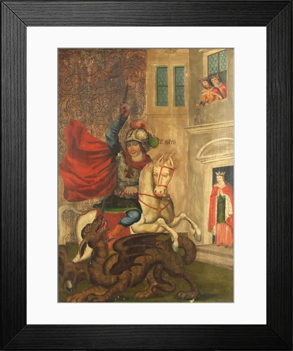 Framed Print : Saint George and the Dragon. Artist: Anonymous Framed Print : Saint George and the Dragon. Artist: Anonymous