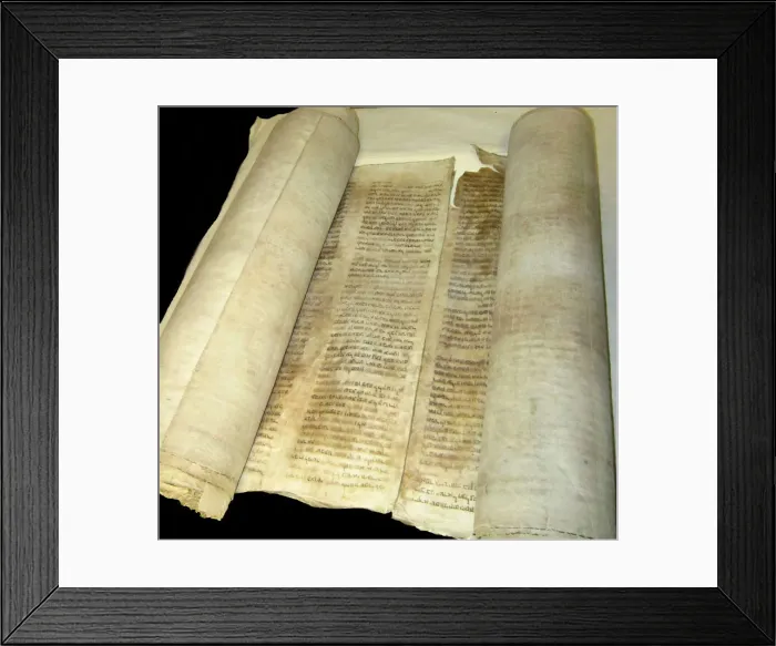 Framed Print : Torah scroll of the Jewish community in Kaifeng, China. Artist: Historical Document Framed Print : Torah scroll of the Jewish community in Kaifeng, China. Artist: Historical Document