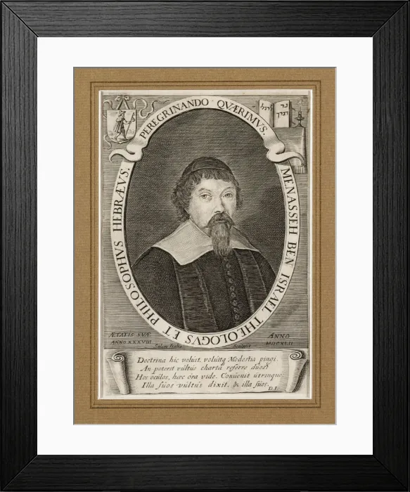 Framed Print : Menasse ben Israel (1604-1657). Artist: Italia, Salom (ca 1619-ca 1655) Framed Print : Menasse ben Israel (1604-1657). Artist: Italia, Salom (ca 1619-ca 1655)