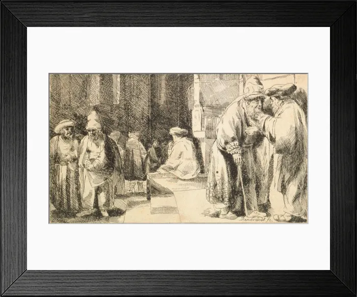 Framed Print : Jews in the Synagogue. Artist: Rembrandt van Rhijn (1606-1669) Framed Print : Jews in the Synagogue. Artist: Rembrandt van Rhijn (1606-1669)