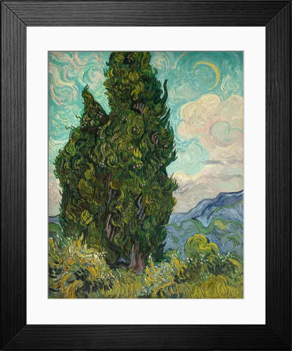 Framed Print : Cypresses. Artist: Gogh, Vincent, van (1853-1890) Framed Print : Cypresses. Artist: Gogh, Vincent, van (1853-1890)