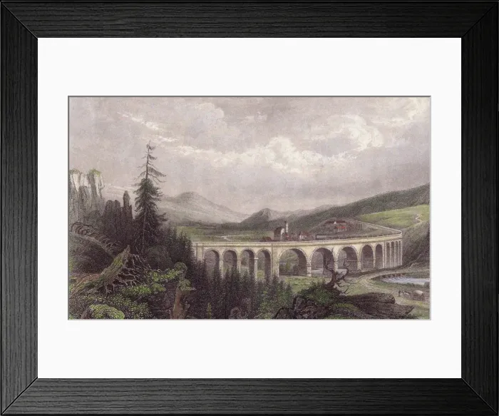 Framed Print : Southern Railway. Viaduct Payerbach, Semmering. Artist: Anonymous Framed Print : Southern Railway. Viaduct Payerbach, Semmering. Artist: Anonymous