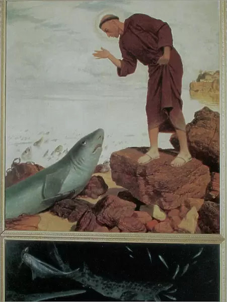 Saint Anthony Preaching to the Fish. Artist: Bocklin, Arnold (1827-1901)