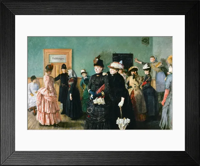 Framed Print : Albertine at the Police Doctors Waiting Room. Artist: Krohg, Christian (1852-1925)