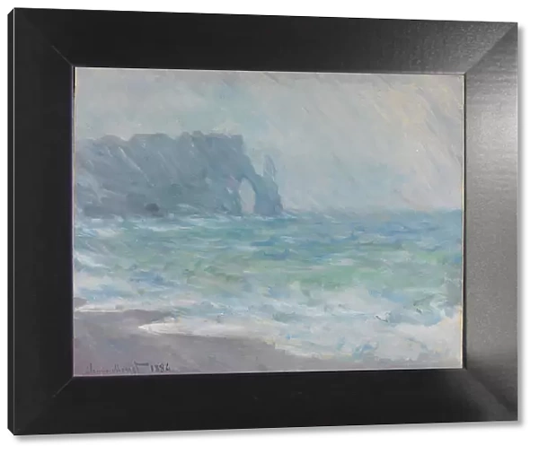 Rain in Etretat. Artist: Monet, Claude (1840-1926)