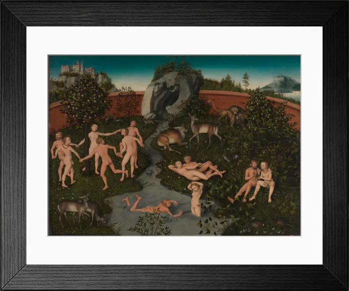 Framed Print : The Golden Age. Artist: Cranach, Lucas, the Elder (1472-1553) Framed Print : The Golden Age. Artist: Cranach, Lucas, the Elder (1472-1553)
