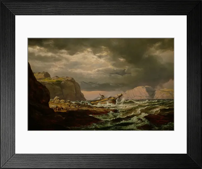 Framed Print : Shipwreck on the Norwegian Coast. Artist: Dahl, Johan Christian Clausen (1788-1857) Framed Print : Shipwreck on the Norwegian Coast. Artist: Dahl, Johan Christian Clausen (1788-1857)