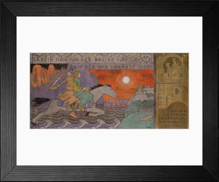 Framed Print : Asmund and the Princess riding Home. Artist: Munthe, Gerhard (1849-1929) Framed Print : Asmund and the Princess riding Home. Artist: Munthe, Gerhard (1849-1929)