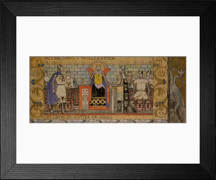 Framed Print : Asmund in the Kings Hall. Artist: Munthe, Gerhard (1849-1929) Framed Print : Asmund in the Kings Hall. Artist: Munthe, Gerhard (1849-1929)