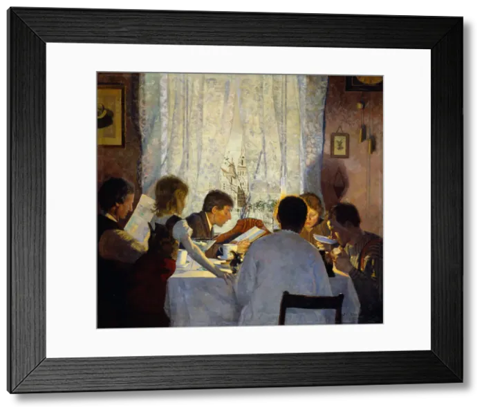 Framed Print : Breakfast II. Morning mood. Artist: Wentzel, Gustav (1859-1927) Framed Print : Breakfast II. Morning mood. Artist: Wentzel, Gustav (1859-1927)