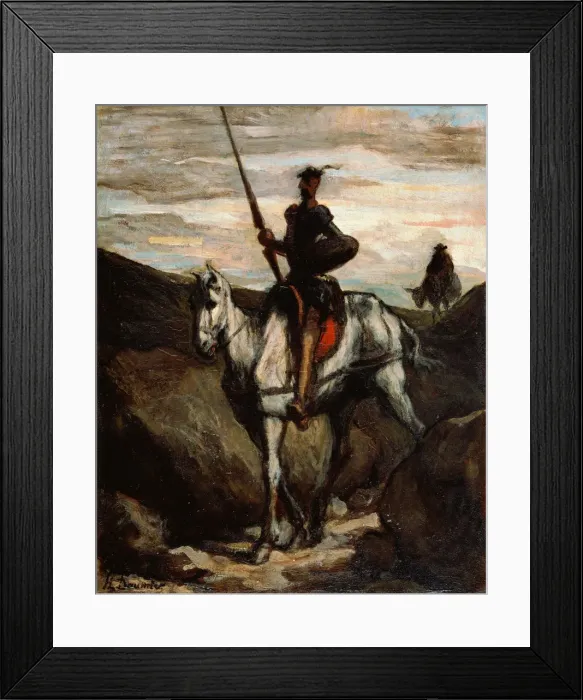 Framed Print : Don Quixote in the Mountains. Artist: Daumier, Honore (1808-1879) Framed Print : Don Quixote in the Mountains. Artist: Daumier, Honore (1808-1879)