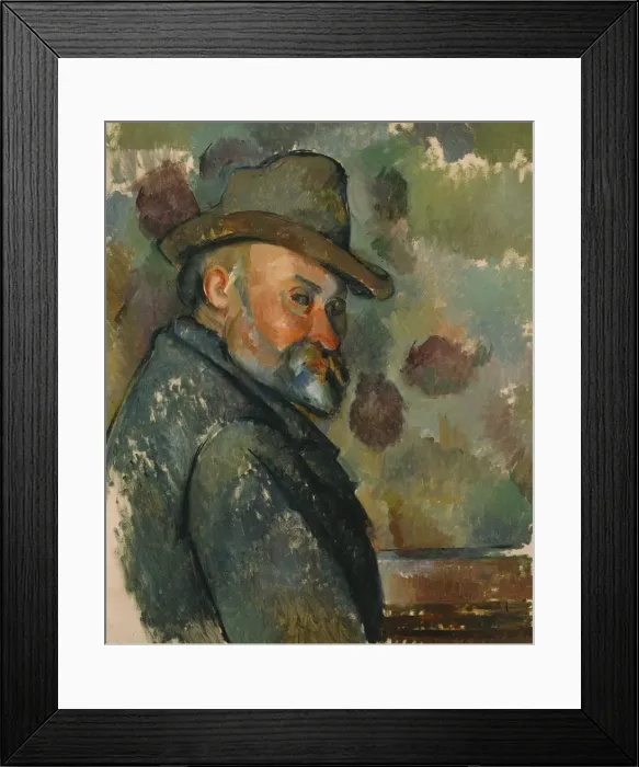Framed Print : Self-Portrait in a Hat. Artist: Cezanne, Paul (1839-1906) Framed Print : Self-Portrait in a Hat. Artist: Cezanne, Paul (1839-1906)