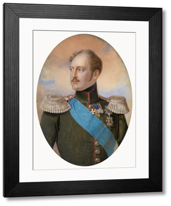 Framed Print : Portrait of Emperor Nicholas I (1796-1855). Artist: Winberg, Ivan Andreyevich (?-1851) Framed Print : Portrait of Emperor Nicholas I (1796-1855). Artist: Winberg, Ivan Andreyevich (?-1851)