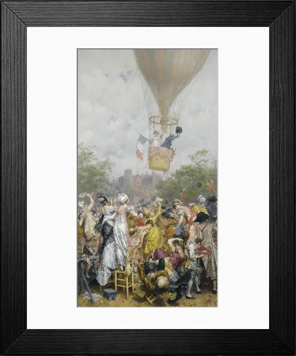 Framed Print : Balloon Ascent. Artist: Kaemmerer, Frederik Hendrik (1839-1902) Framed Print : Balloon Ascent. Artist: Kaemmerer, Frederik Hendrik (1839-1902)