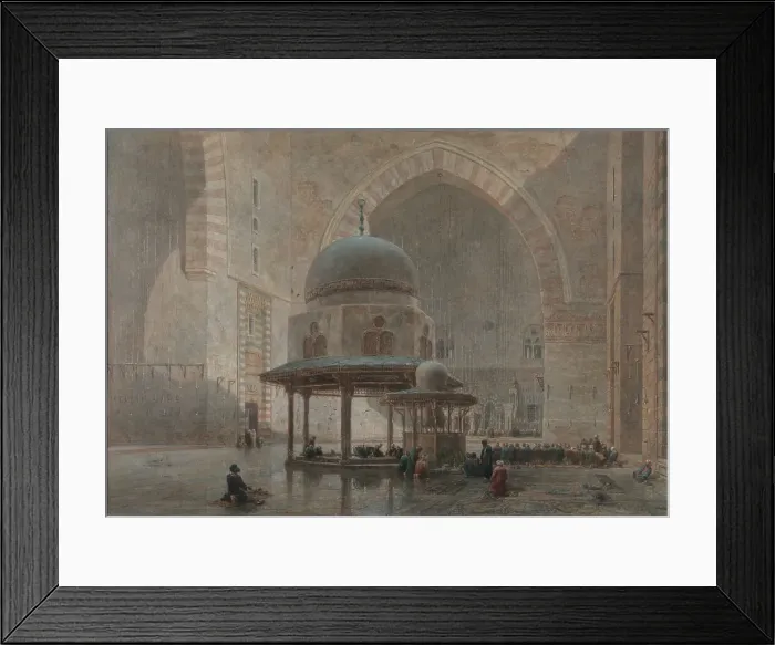 Framed Print : Interior of the Mosque-Madrassa of Sultan Hassan in Cairo. Artist: Goodall, Edward (1795-1870) Framed Print : Interior of the Mosque-Madrassa of Sultan Hassan in Cairo. Artist: Goodall, Edward (1795-1870)