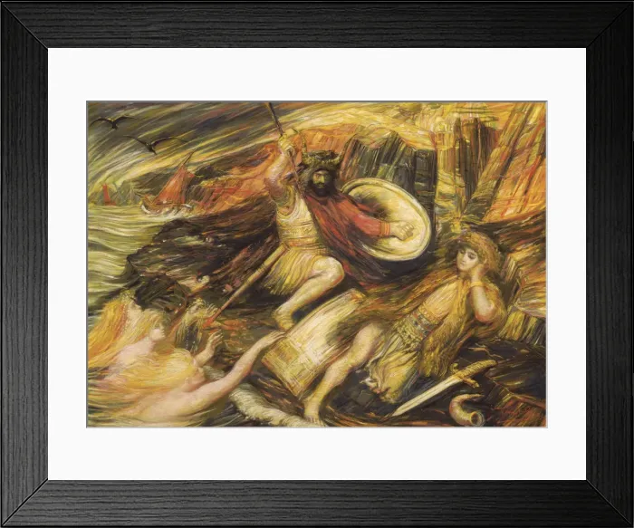 Framed Print : Siegfrieds Death. Artist: De Groux, Henry (1867-1930) Framed Print : Siegfrieds Death. Artist: De Groux, Henry (1867-1930)