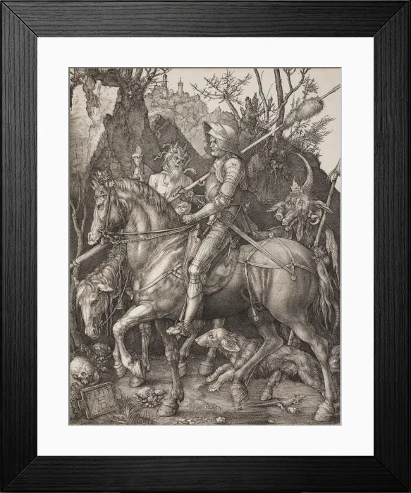 Framed Print : Knight, Death and the Devil. Artist: Durer, Albrecht (1471-1528) Framed Print : Knight, Death and the Devil. Artist: Durer, Albrecht (1471-1528)