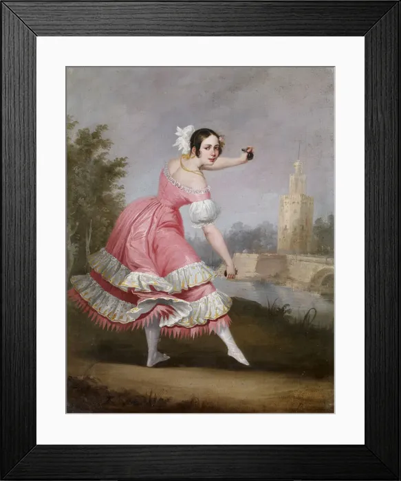 Framed Print : A Bolero Dancer. Artist: Cabral Bejarano, Antonio (1788-1861) Framed Print : A Bolero Dancer. Artist: Cabral Bejarano, Antonio (1788-1861)