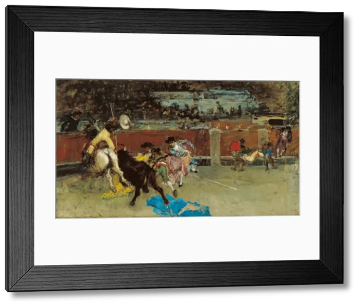 Framed Print : Bullfight. Wounded Picador. Artist: Fortuny, Maria (1838-1874) Framed Print : Bullfight. Wounded Picador. Artist: Fortuny, Maria (1838-1874)