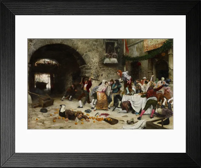 Framed Print : An Interrupted Banquet. Artist: Garate y Clavero, Juan Jose (1870-1939) Framed Print : An Interrupted Banquet. Artist: Garate y Clavero, Juan Jose (1870-1939)