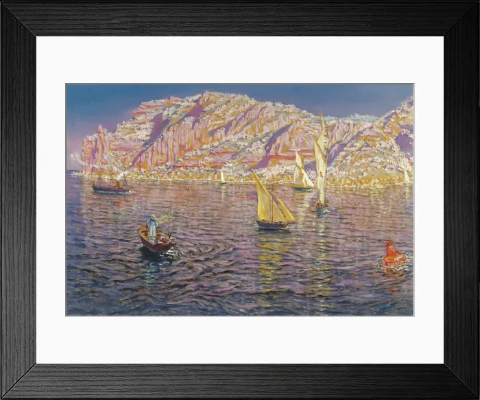 Framed Print : View of the Bay of Palma de Mallorca. Artist: Munoz Degrain, Antonio (1840-1924) Framed Print : View of the Bay of Palma de Mallorca. Artist: Munoz Degrain, Antonio (1840-1924)