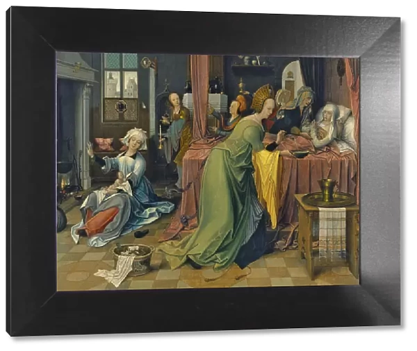 The Birth of the Virgin. Artist: De Beer, Jan (ca 1475-1528)