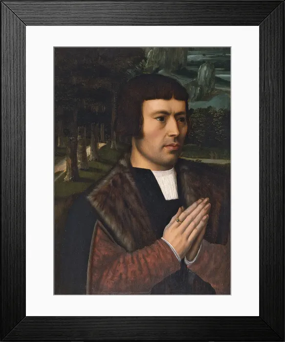 Framed Print : Portrait of a Man praying. Artist: Benson, Ambrosius (1495-1550) Framed Print : Portrait of a Man praying. Artist: Benson, Ambrosius (1495-1550)