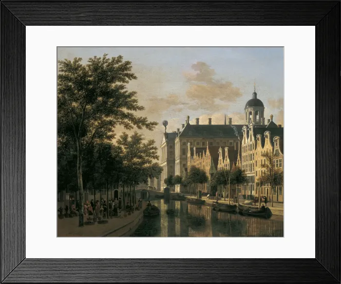 Framed Print : The Nieuwezijds Voorburgwal with the Flower Market, Amsterdam. Artist: Berckheyde, Gerrit Adriaensz (1638-1698) Framed Print : The Nieuwezijds Voorburgwal with the Flower Market, Amsterdam. Artist: Berckheyde, Gerrit Adriaensz (1638-1698)