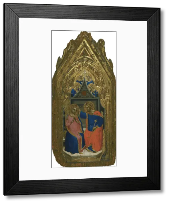 Framed Print : The Coronation of the Virgin with four Angels. Artist: Giovanni da Bologna (active 1380-1390) Framed Print : The Coronation of the Virgin with four Angels. Artist: Giovanni da Bologna (active 1380-1390)