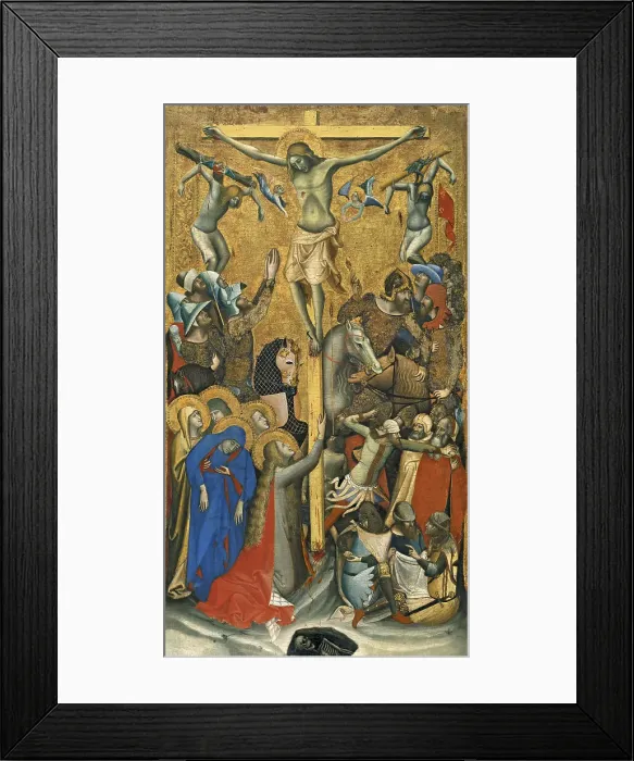 Framed Print : The Crucifixion. Artist: Vitale da Bologna (ca 1308-1369) Framed Print : The Crucifixion. Artist: Vitale da Bologna (ca 1308-1369)