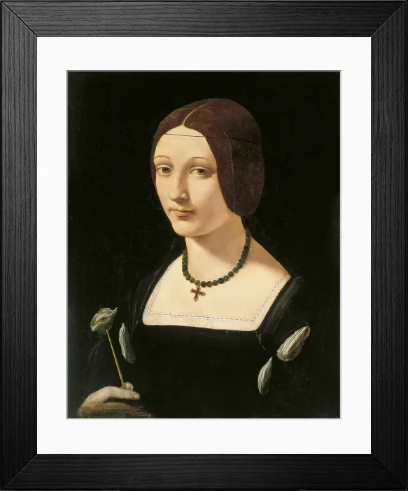 Framed Print : Portrait of a Lady as Saint Lucy. Artist: Boltraffio, Giovanni Antonio (1467-1516) Framed Print : Portrait of a Lady as Saint Lucy. Artist: Boltraffio, Giovanni Antonio (1467-1516)