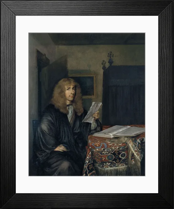 Framed Print : Portrait of a Man Reading a Document. Artist: Ter Borch, Gerard, the Younger (1617-1681) Framed Print : Portrait of a Man Reading a Document. Artist: Ter Borch, Gerard, the Younger (1617-1681)