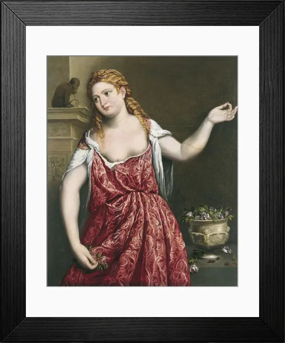 Framed Print : Portrait of a young Woman. Artist: Bordone, Paris (1500-1571) Framed Print : Portrait of a young Woman. Artist: Bordone, Paris (1500-1571)