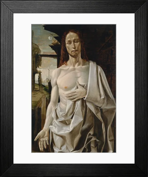 Framed Print : The risen Christ. Artist: Bramantino (1465-1530) Framed Print : The risen Christ. Artist: Bramantino (1465-1530)